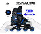 Crazy Skates 148 Adjustable Kids Inline Skates - Black/Blue