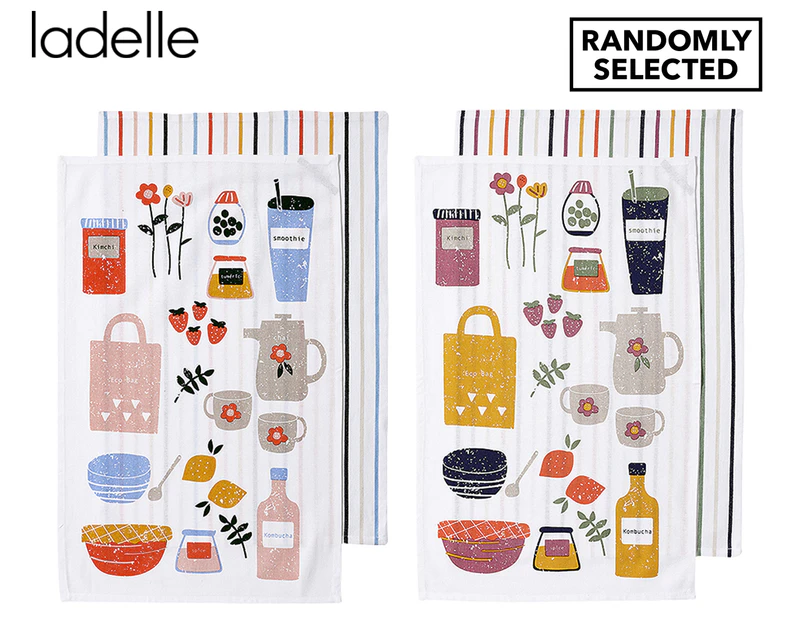 Ladelle 45x70cm Sunday Market Kitchen Towel 2-Pack - Randomly Selected