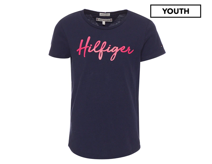 Tommy Hilfiger Youth Girls' Short Sleeve Tee / T-Shirt / Tshirt - Eclipse