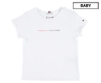 Tommy Hilfiger Baby Girls' Essential Roll Up Tee / T-Shirt / Tshirt - Bright White