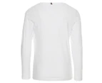Tommy Hilfiger Youth Boys' Essential Script Long Sleeve Tee / T-Shirt / Tshirt - Bright White