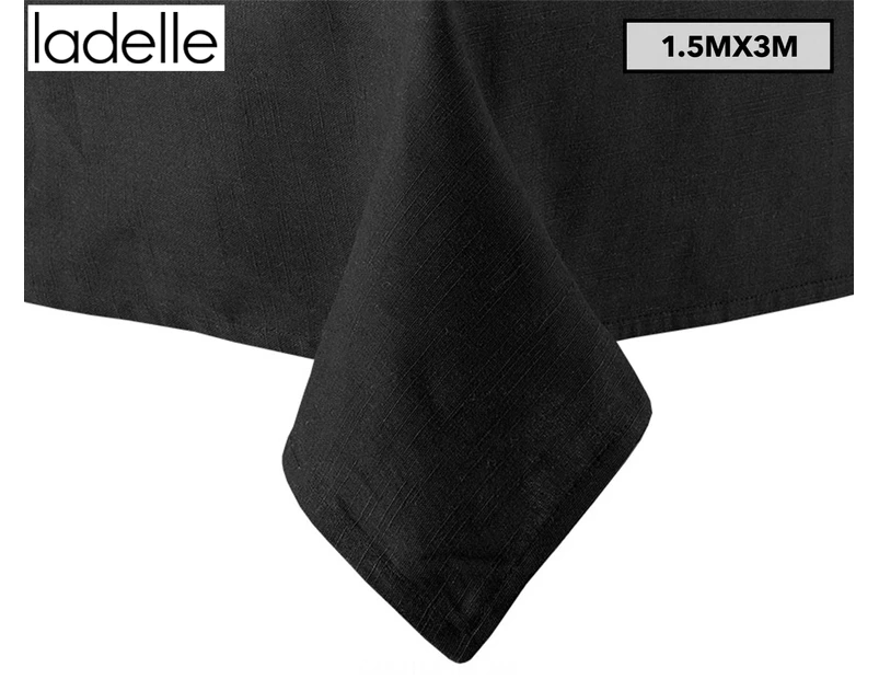 Ladelle 1.5x3m Base Linen Look Tablecloth - Black