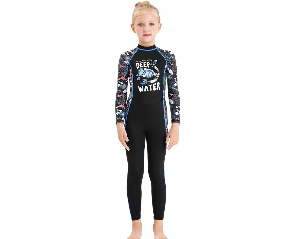 Mr Dive Swim Suit UPF 50+ Diving Skin Rash Guards One Piece Beach quick-dry Sun protective Swimming Suit for Girl-Black