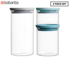 Brabantia 3-Piece Glass Jar Set - Blue/Grey