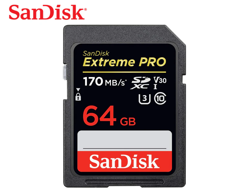 SanDisk 64GB Extreme Pro SDXC UHS-I Class 10 Memory Card