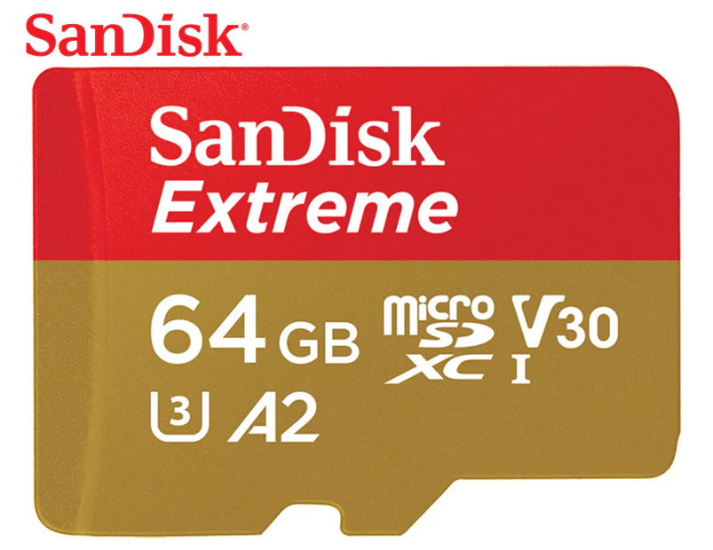 SanDisk 64GB Extreme MicroSDXC UHS-I Class 3 Memory Card