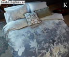 Bedding House Misty Floral King Bed Quilt Cover Set - Grey