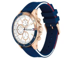 Tommy Hilfiger Men's 46mm Bank Multi-Function Sports Watch - Navy Blue/White/Rose Gold