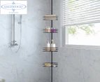 Sherwood 4-Tier Adjustable Corner Shower Rack - Black