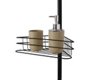 Sherwood Home Adjustable Telescopic 4 Tier Corner Shower Caddy Rack - Black