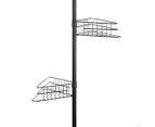 Sherwood Home Adjustable Telescopic 4 Tier Corner Shower Caddy Rack - Black