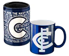 AFL Carlton Blues Metallic Can Cooler & Mug Pack