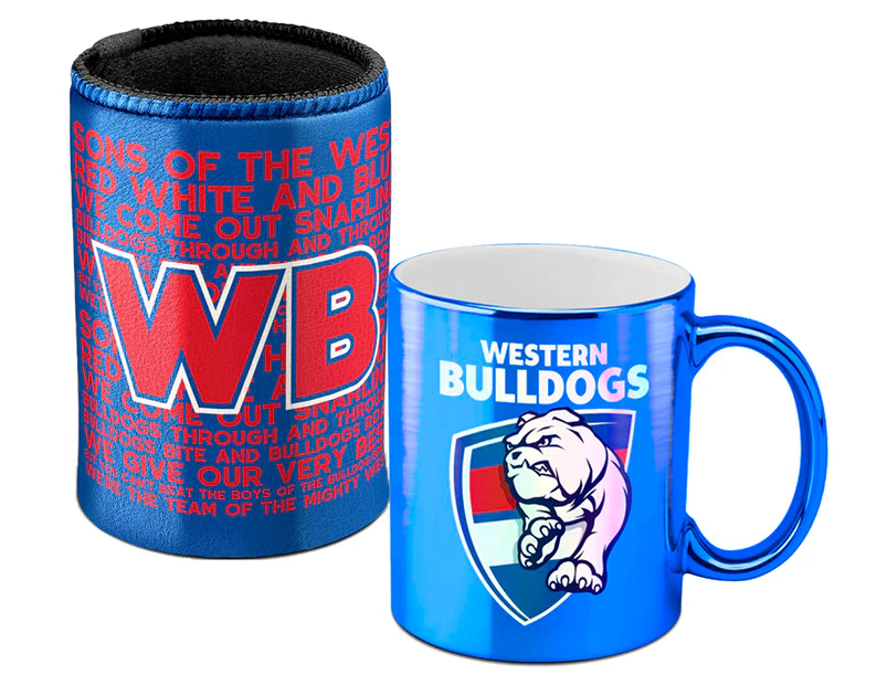 AFL Western Bulldogs Metallic Can Cooler & Mug Pack