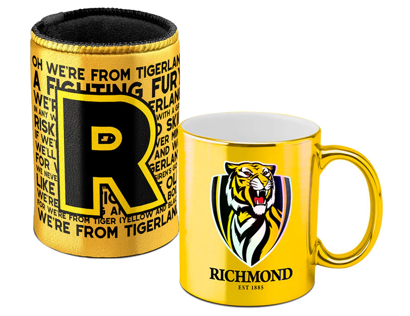 AFL Richmond Tigers Metallic Can Cooler & Mug Pack