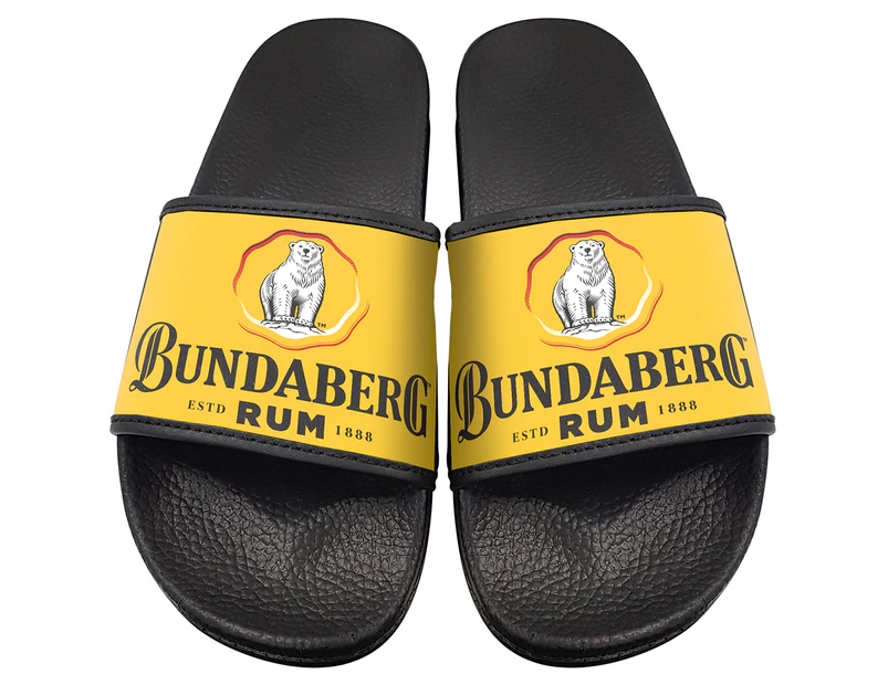 Bundaberg Rum Unisex Size L Logo Scuffs / Slides - Yellow