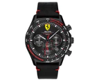 Ferrari Men's 44mm Pilota Evo Leather Watch - Black