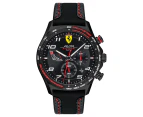 Ferrari Men's 44mm Pilota Evo Leather/Silicone Watch - Black/Red