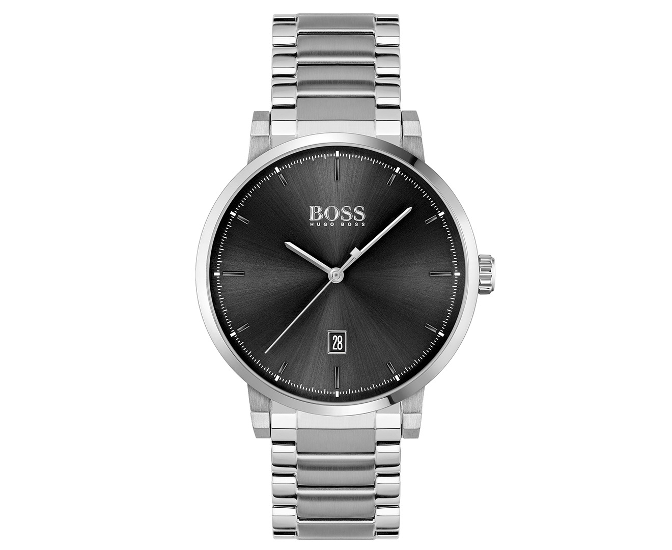 Hugo Boss Men S 42mm Confidence Business Watch Black Silver Au