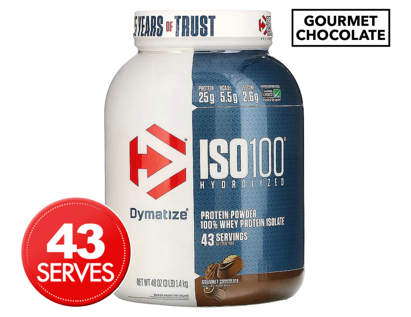 Dymatize ISO100 Hydrolyzed Protein Powder Gourmet Chocolate 1.4kg
