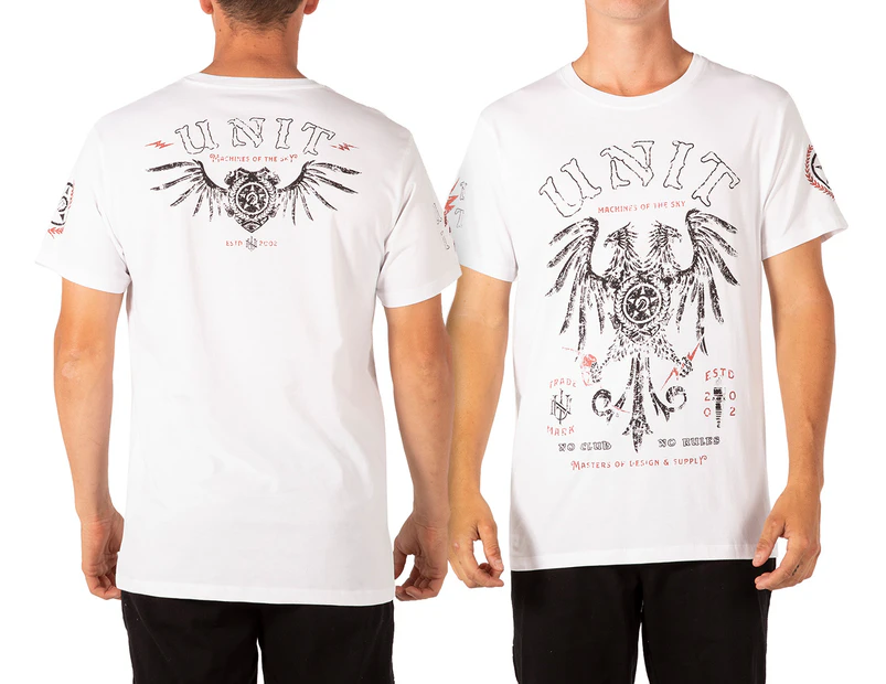 Unit Men's Heraldic Tee / T-Shirt / Tshirt - White