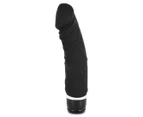 Seven Creations Thick Veined Silicone Classic Vibrator - Black