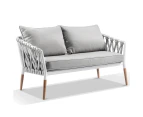 Silas Outdoor Ivory Rope 2 Seater Chair - Outdoor Aluminium Chairs -