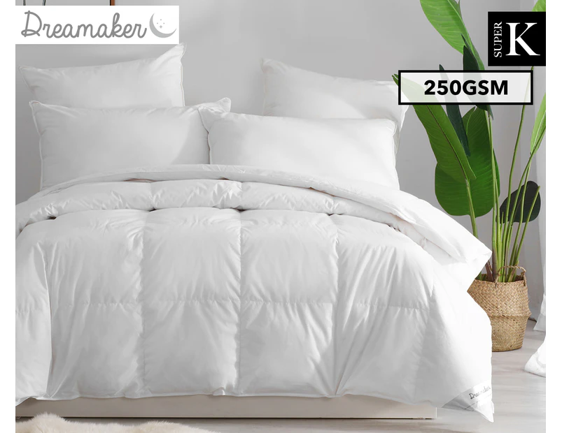 Dreamaker 250GSM Luxury Goose Down & Feather Super King Bed Quilt