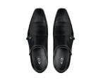 Aq by Aquila Mens Gibney Monk Strap Shoes - Black