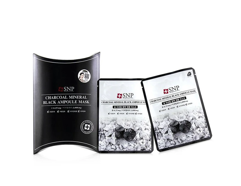 SNP Charcoal Mineral Black Ampoule Mask 10x25ml/0.84oz