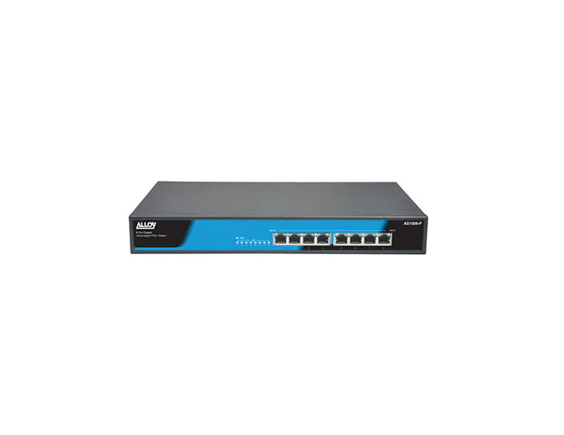 Alloy As1008 P 8 Port Unmanaged Gigabit Poe Switch 150 Watts