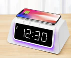 Rewyre Alarm Clock w/ Wireless Charger & UV Disinfection Lamp - White