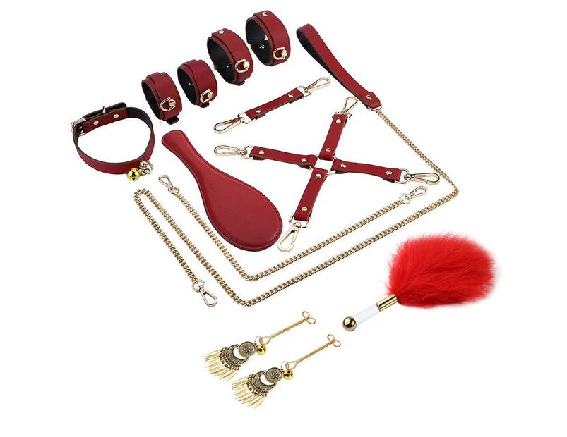 RY Premium Bondage Kit - 8 Pce BDSM Set Red