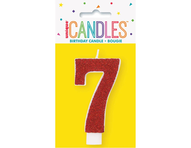 Glitter Number Candle - 7