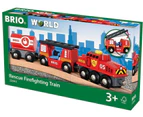 BRIO Vehicle - Rescue Firefighting Train, 4 pieces