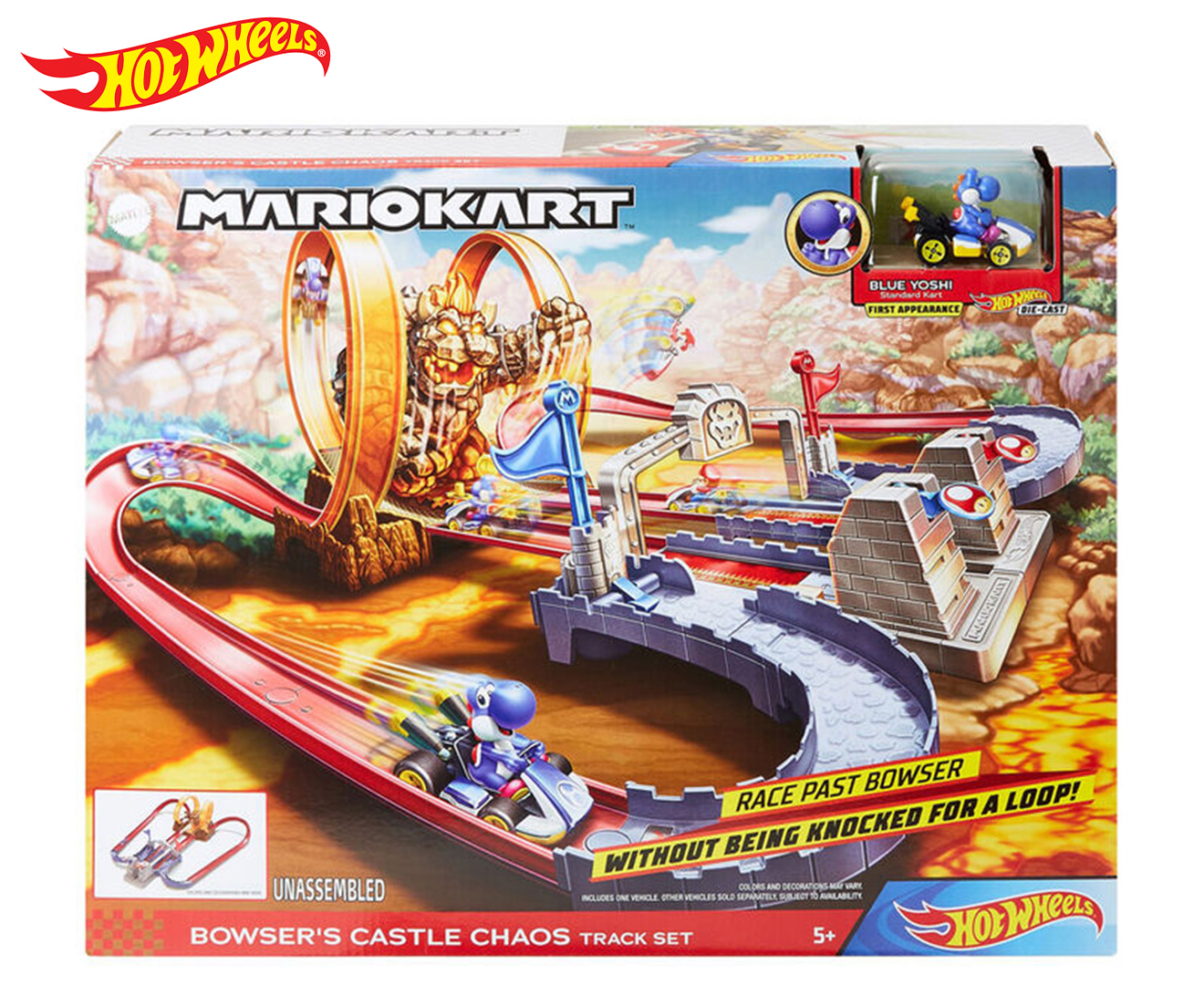 Hot Wheels Mario Kart Bowsers Castle Chaos Playset Au 7830