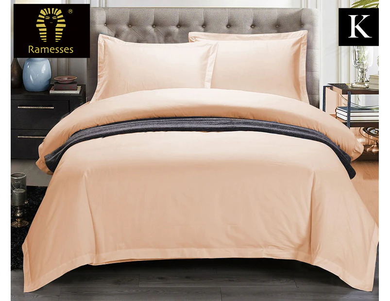 Ramesses Premium Plain King Bed Sheet Set - Linen