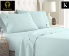 Ramesses Fast Drying King Bed Sheet Set - Ice Blue