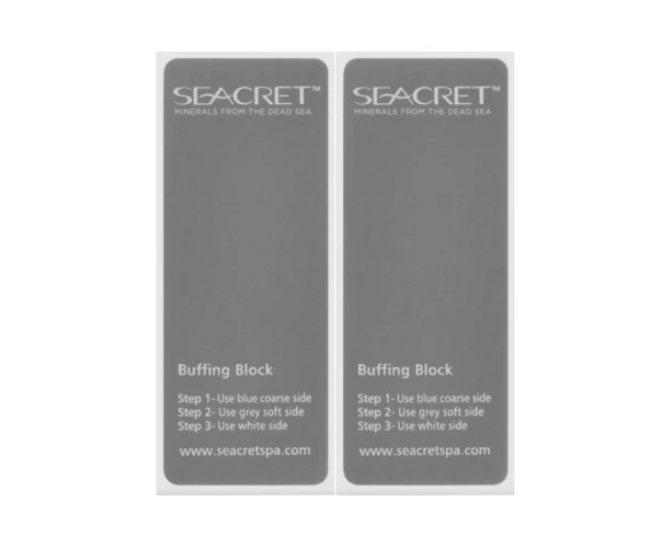 SEACRET™ Buffing Block Duo 3 in 1 Nail Care 2 Pack Manicure Pedicure Polishing Beauty