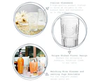 Bormioli Rocco Romantic Water Tumblers and Highball Cocktail Glasses - 305ml, 475ml - 12pc Set