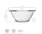 Bormioli Rocco Mr Chef Glass Nesting Mixing Bowl - Heavy Duty, Dishwasher and Microwave Safe - 1.5L