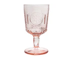 Bormioli Rocco 4pc Romantic Wine Glasses Set - Vintage Italian Cut Glass Goblets - 320ml - Green