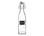 Bormioli Rocco Lavagna Glass Swing Top Bottle with Chalkboard Label - For Preserving, Home Brew - 500ml 1