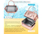 LOKASS Lunch Bags for Women Insulated Lunch Box With Double Deck Large Capacity Cooler Tote Bag