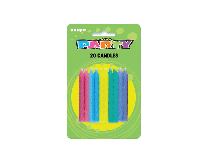 20 Pastel Spiral Candles