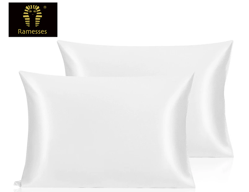 Ramesses Pure Mulberry Silk Pillowcase Twin Pack - White