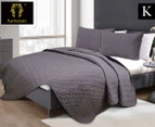 Ramesses 3-Piece Chic Embossed King Bed Comforter Set - Charcoal
