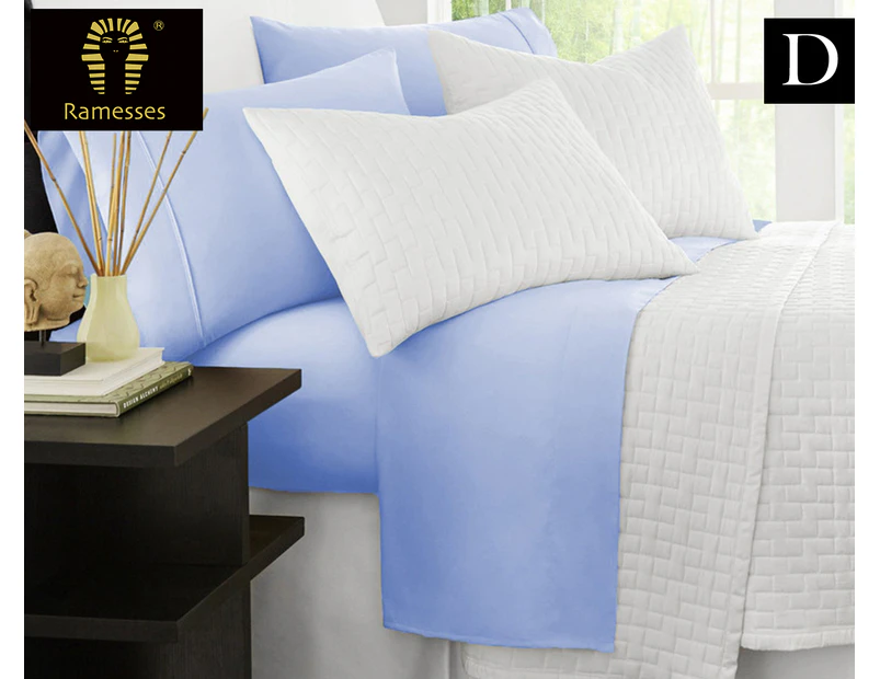 Ramesses Original 2000TC Bamboo Double Bed Sheet Set - Mid Blue