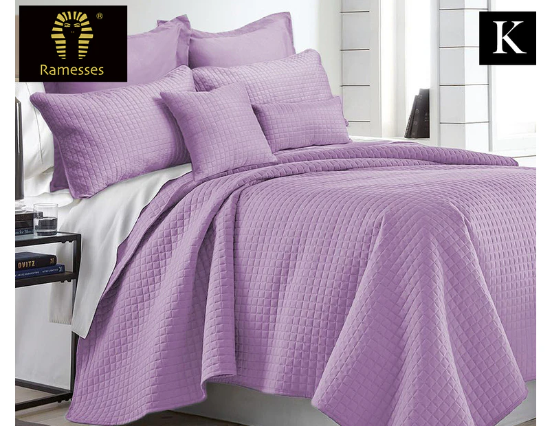Ramesses 7-Piece Premium Hotel Quality King Bed Comforter Set - Lavender
