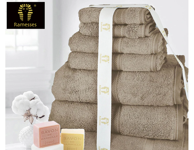 Ramesses Egyptian Cotton 7-Piece Towel Set - Latte