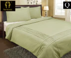 Shangri-la Pintuck Queen Bed Quilt Cover Set - Melon